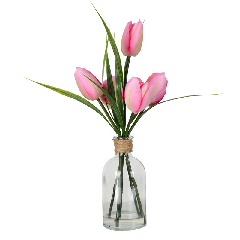 August Grove® Tulip Floral Arrangement in Vase & Reviews Wayfair.ca